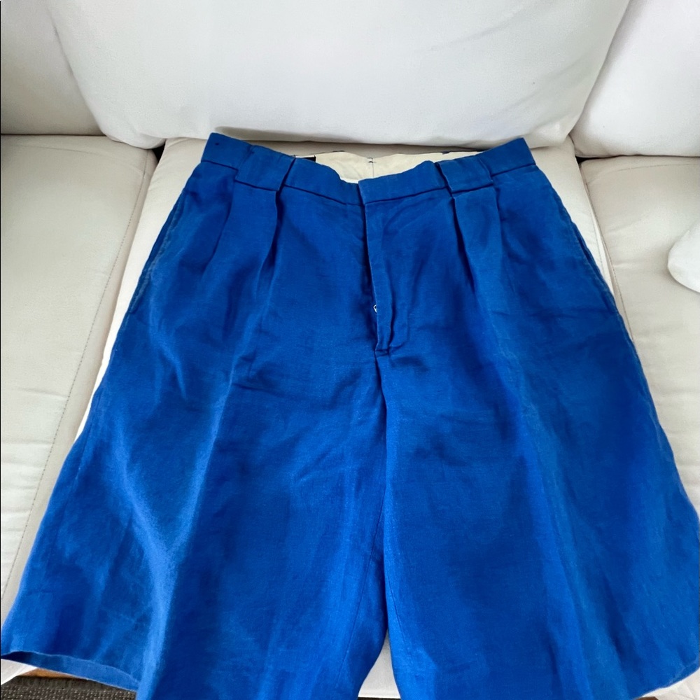 Men’s Size 32 - 100% Linen - Royal Blue Polo Golf Ralph Lauren Pleated Shorts